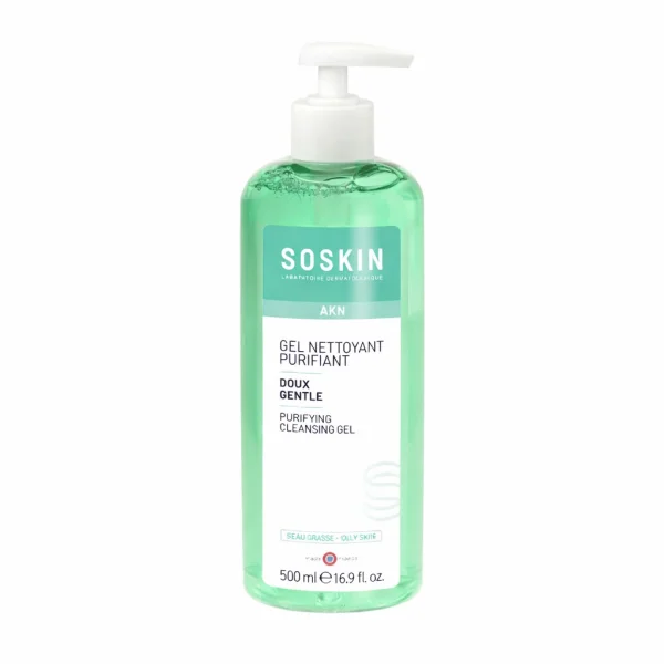 SOSKIN Purifying Cleansing Gel for Oily Skin, 500 ml